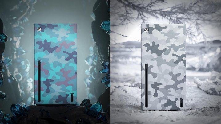 Las fundas de consola Mineral Camo y Artic Camo Xbox Series X.