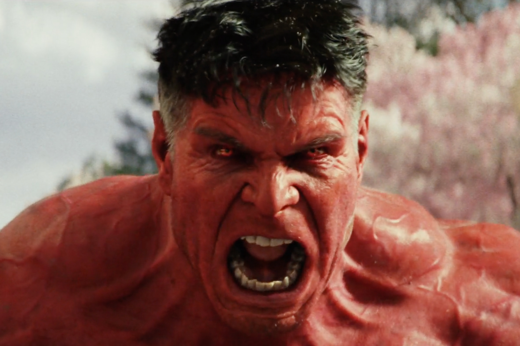 Red Hulk ruge en Capitán América: Un mundo feliz.