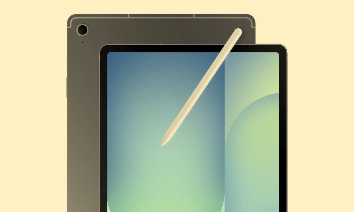 Leaked image of Samsung Galaxy Tab S10 FE showing its front and back.