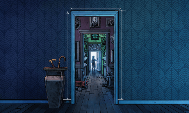 The key art for blue prince.