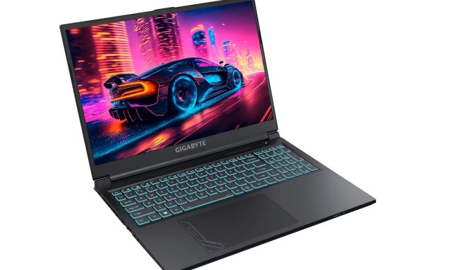 The Gigabyte G6 gaming laptop on a white background.