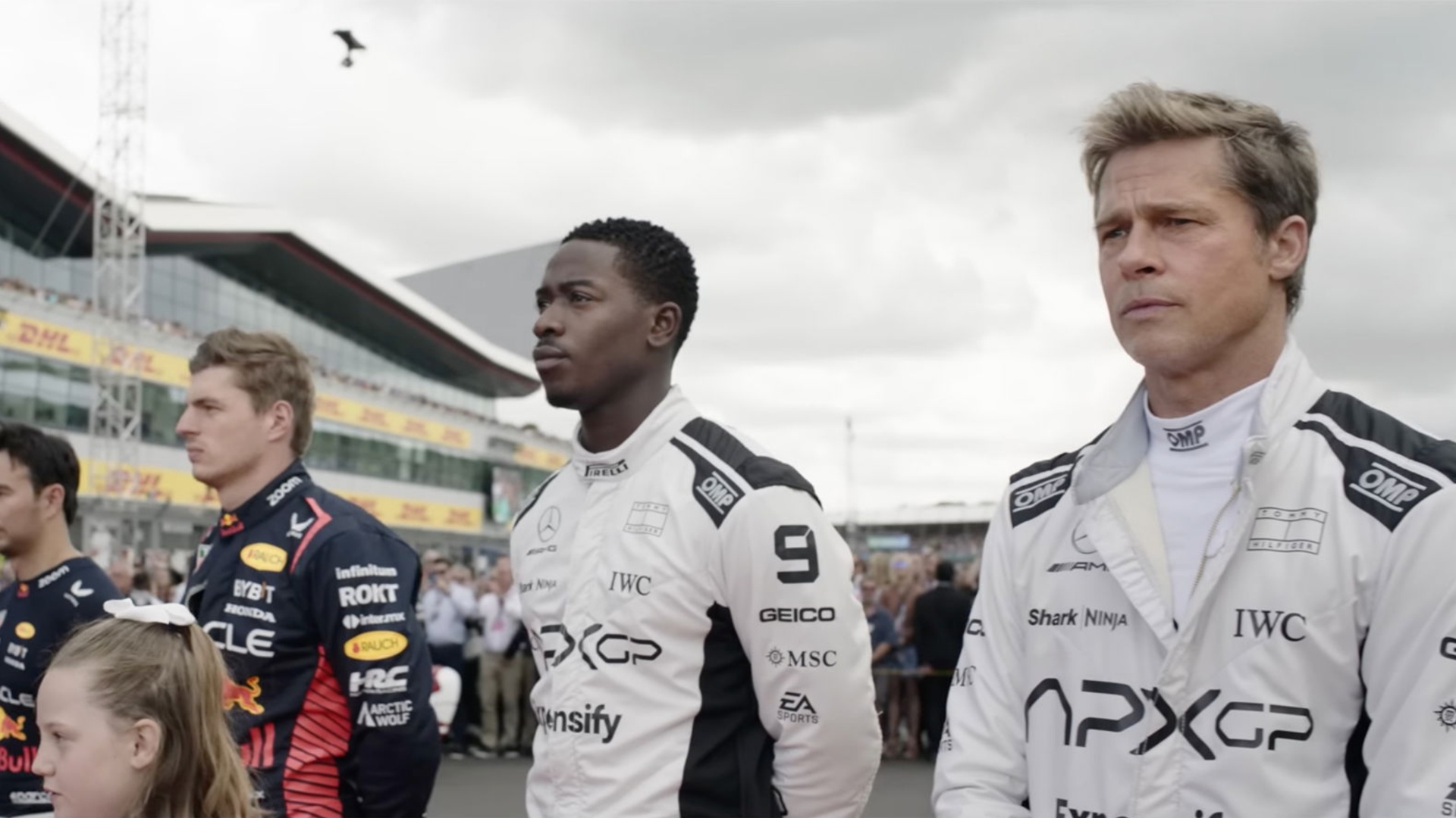 Brad Pitt, Damson Idris, and other drivers line up and stare in F1.
