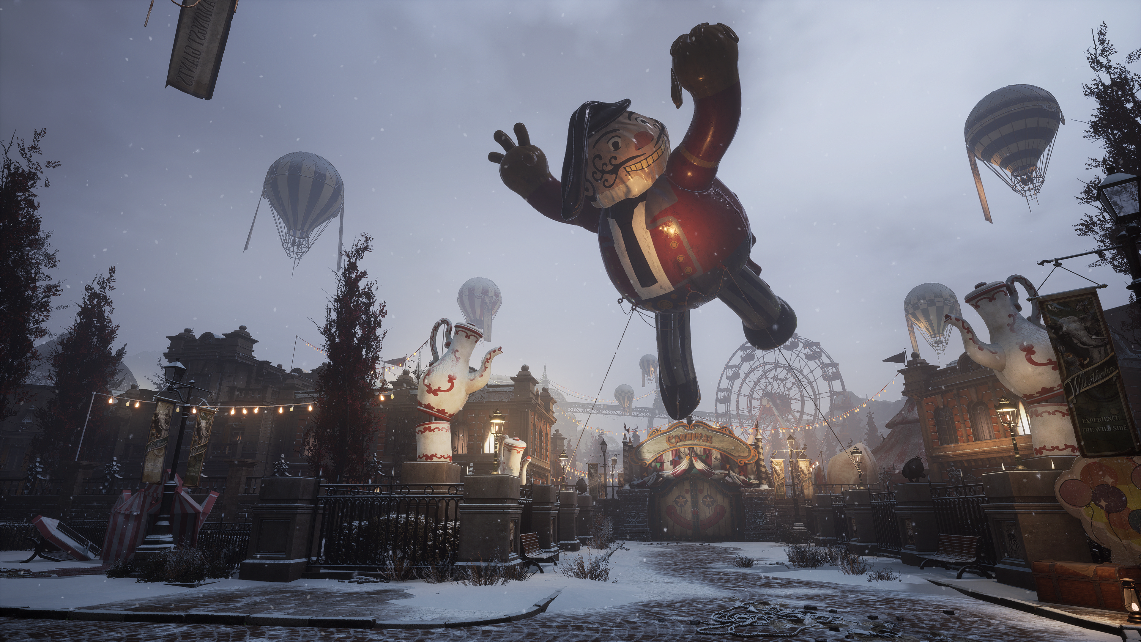 A balloon floats in the sky in Lies of P: Overture.